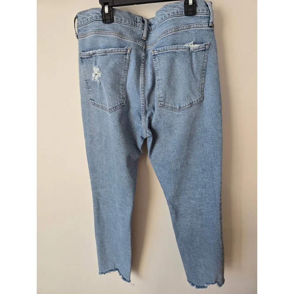 AGOLDE Straight Leg Jeans Nico Light Wash Button Fly Distressed Size 31